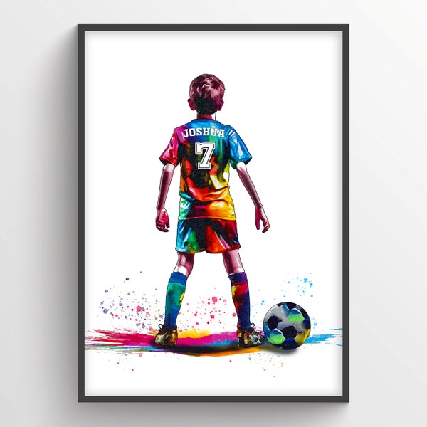 Cadeau personnalisé pour joueur de football | Cadeaux de football pour garçons | affiche de football de garçon | Art mural fan de football | Cadeau football | Cadeau de Pâques