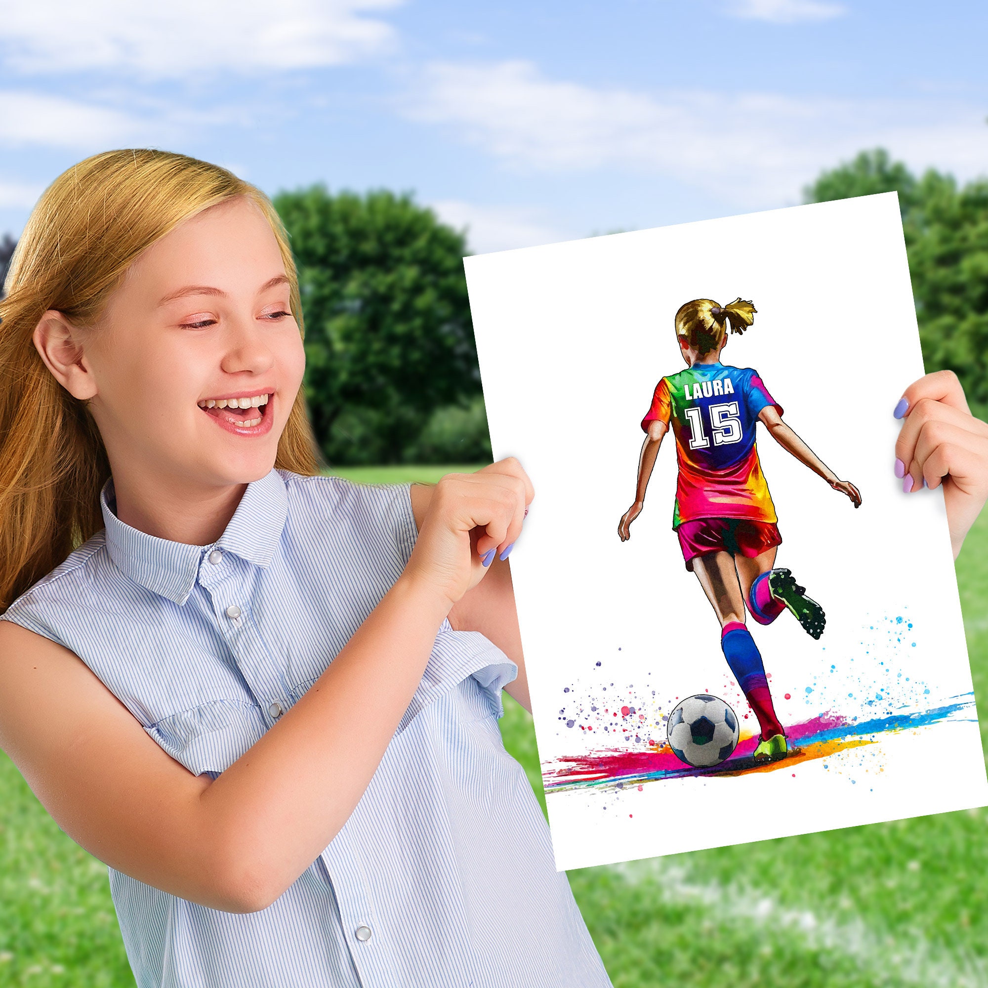 Personalised Football Player Gift for Girls | Girls Soccer Player | Football Gifts for Girls | Personalised Soccer | Girls Football