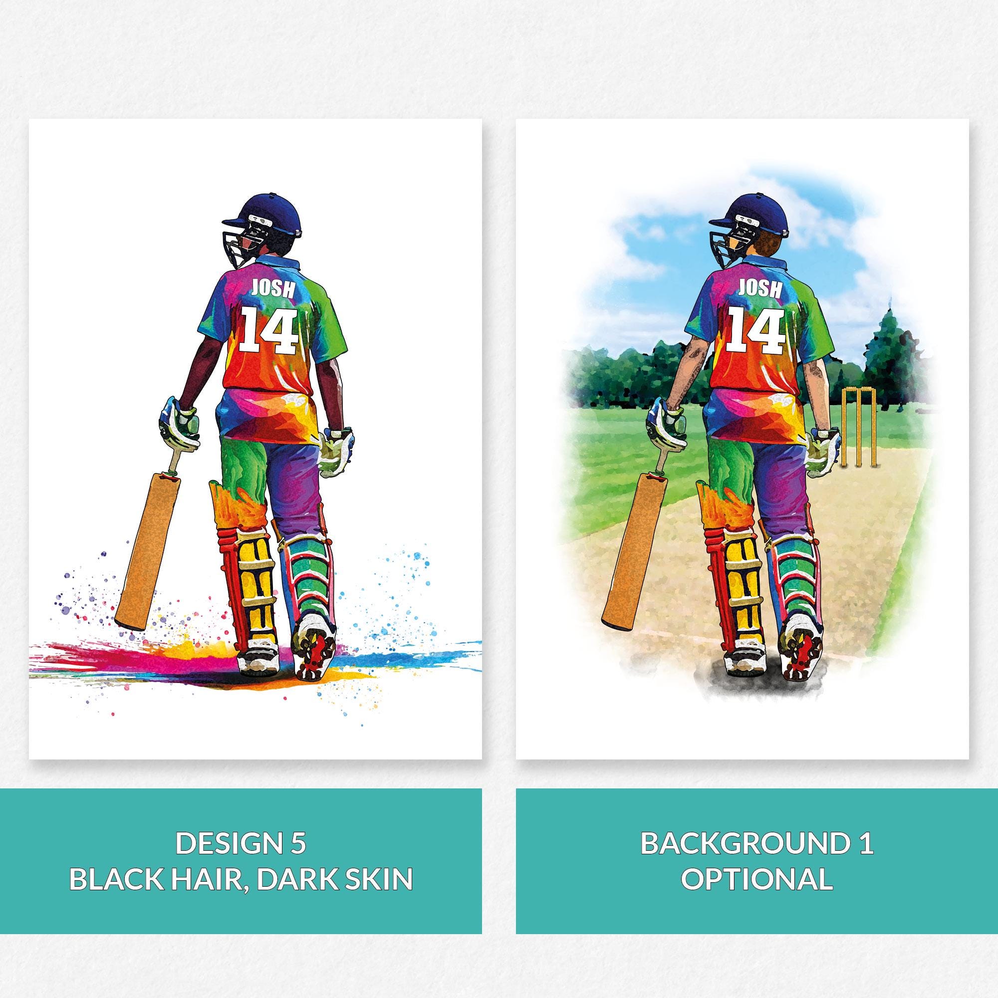 Personalised Cricket Player | Cricket Gifts for Boys | Boy Cricket Poster | Cricket Wall Art | Personalised Cricket Player Gift