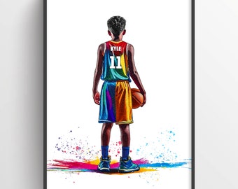 Personalised Basketball Player Gift | Basketball Gifts for Boys | Boy Basketball Poster | Basketball Poster | Basketball Gift