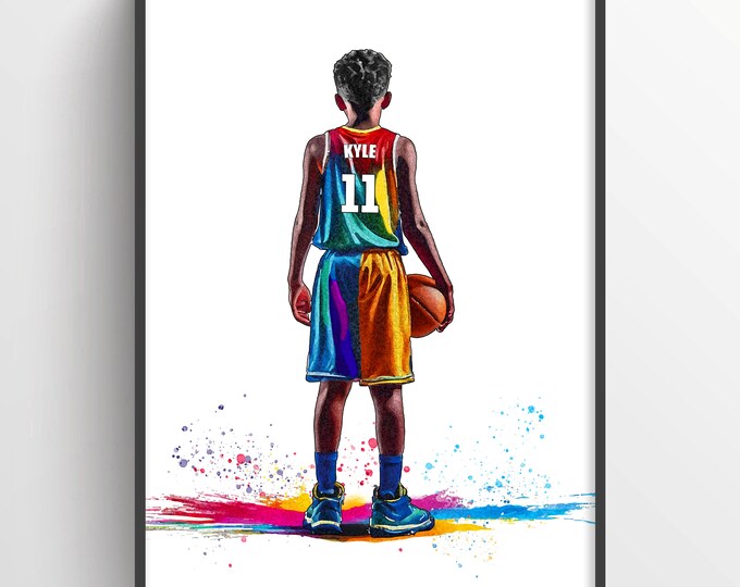 Cadeau personnalisé de joueur de basket-ball | Cadeaux de basket-ball pour les garçons | Affiche de basket-ball garçon | Affiche de basket-ball | Cadeau de basket-ball