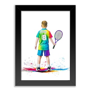 Personalised Tennis Gifts for Boys | Tennis Poster for Boys Bedroom | Tennis Wall Art Print | Tennis Gift | Tennis Birthday Gift