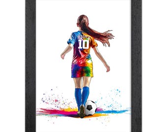Personalised Football Gifts for Girls Wall Art Poster Print