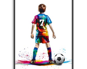 Personalised Football Gifts for Boys Wall Art Poster Print