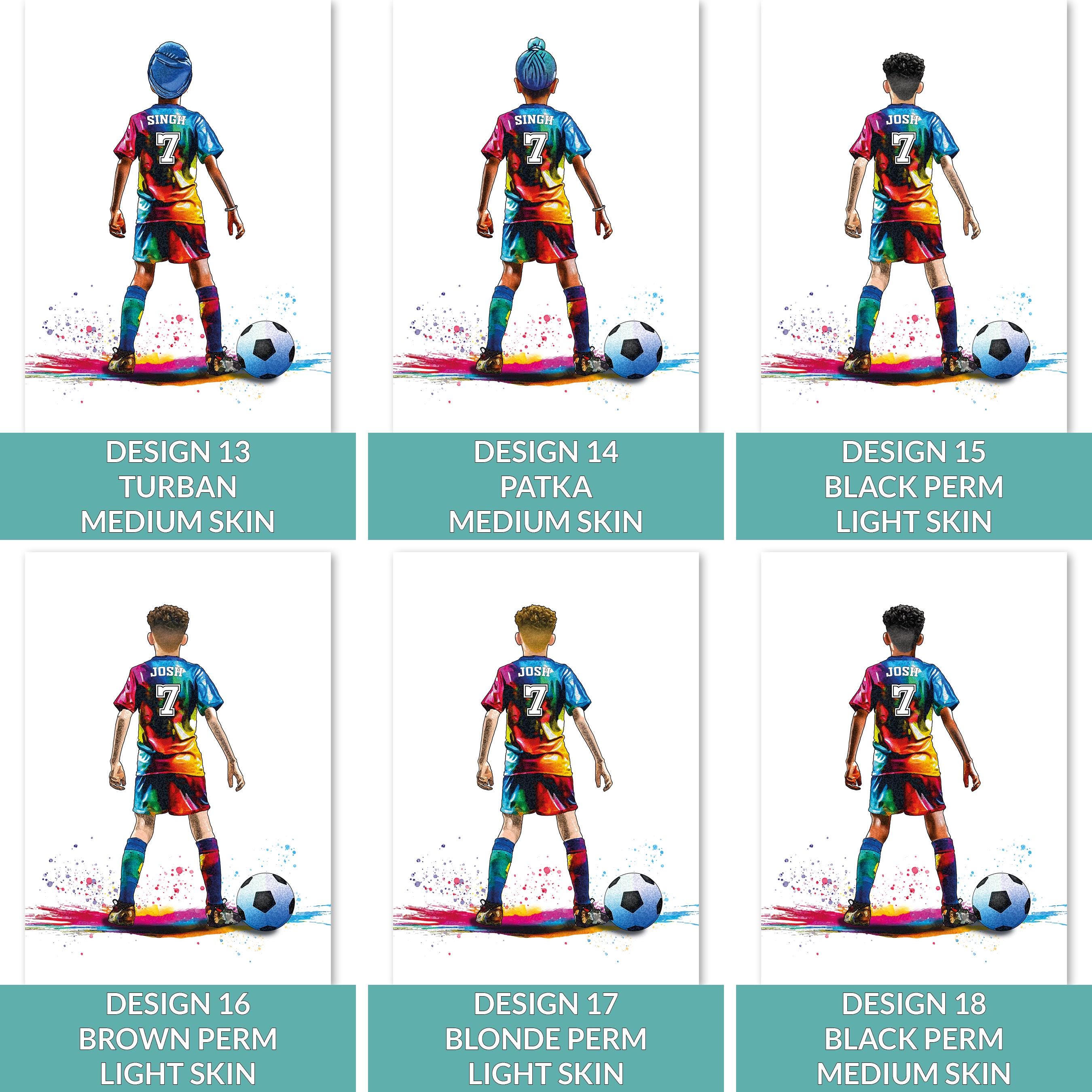 Personalised Football Player Gift | Football Gifts for Boys | Boy Football Poster | Football Wall Art | Soccer Gift | Birthday Gift