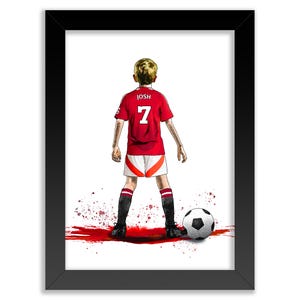 Regalos personalizados del Manchester United / Regalos de fútbol para niños / Póster del Manchester United / Arte mural del Manchester United / Regalo de fútbol / Regalo de cumpleaños