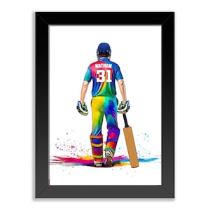Personalised Cricket Gifts for Men | Cricket Poster | Mens Cricket | Personalised Cricket Gift | Cricket Birthday | Cricket gifts for him