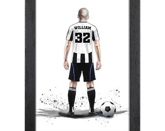 Regalo personalizado del Newcastle para hombres / Impresión artística Giclée / Retrato personalizado