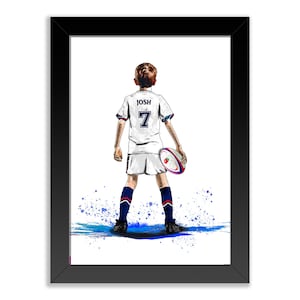 Personalised England Rugby Player Gift | England Rugby Gifts for Boys | Rugby Wall Art | Rugby Bedroom Art | Rugby Poster | English Rugby