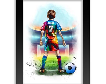 Personalised Football Player Gift | Football Gifts for Boys | Boy Football Poster | Football Wall Art | Soccer Gift | Birthday Gift