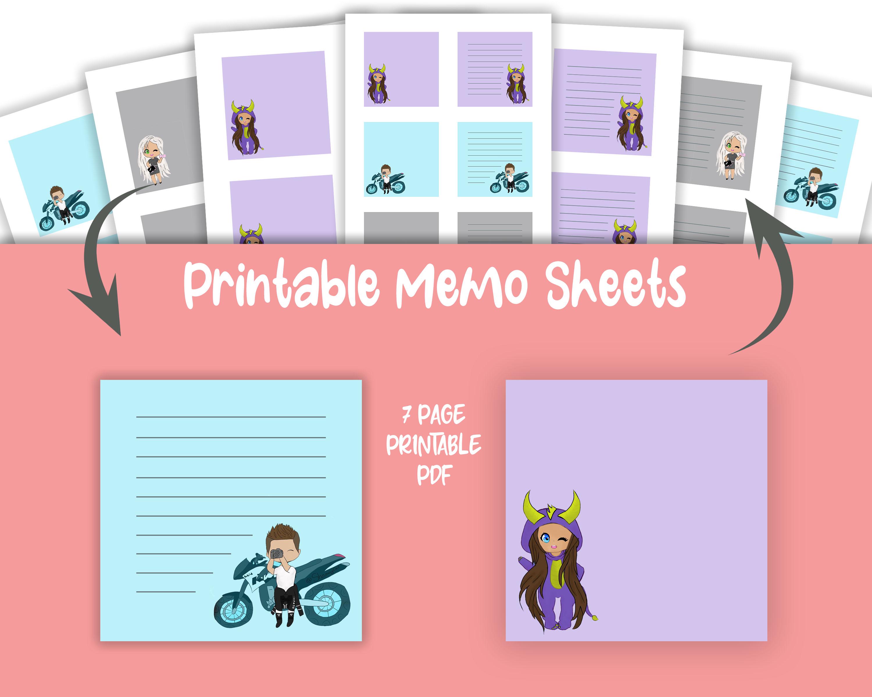 Chibi Printable Memo Pad PDF, Kawaii Memo Pad Bundle, Spyro Memo ...