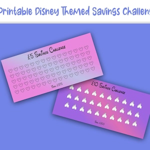Digital Disney Themed Savings Challenge, Budget binder, British cash stuffing insert, Budgeting tracker, British pounds, Ready to print