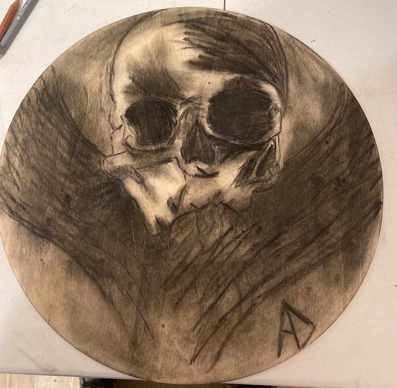 Charcoal skull sketch