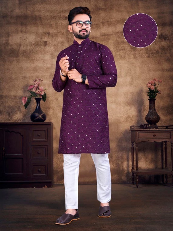 Men Kurta Shalwar Pakistani Indian Dress New Eid Casual Dress Sizes | eBay