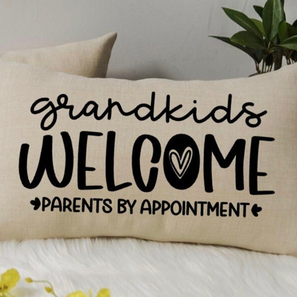 Grandkids Welcome pillow cover,personalized gift,gift for grandma,friendship gift,gift for her,gift for mom,mothers day gift,Grandparent day