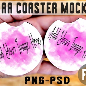Car Coaster Mockup, Blank Sublimation Car Coaster Mockup, Digital File, sublimation Car Coasters