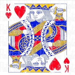 Vintage Rey de Corazones PNG, Rey de Corazones PNG, Rey de Corazones Descarga Digital, Naipes PNG, Descarga Digital Vegas, Imagen de Póquer