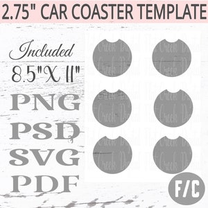 100 PCS Sublimation Blank Car Coasters, 2.75 in Circular Opening Blank  Sublimation Coasters for Thermal Sublimation DIY Crafts,Car Coasters.