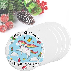 2.83 Inch Ornament Template, Sublimation Ornaments Ceramic Round ...