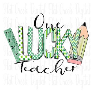 Lucky Teacher St. Patrick&#39;s Day, png-bestand: Shamrock School Design (digitale download)