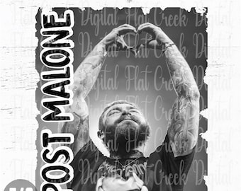 Diseño PNG de sublimación de Post Malone: Archivo de camiseta (Descarga digital)