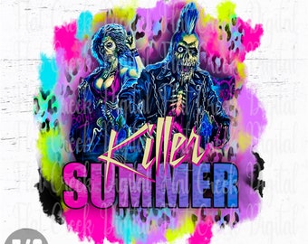 Killer Summer-png, horrorzombieontwerp (digitale download)