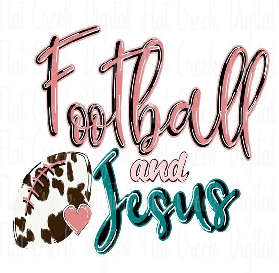 Football and Jesus PNG Football and Jesus With Cow Print PNG Etsy
