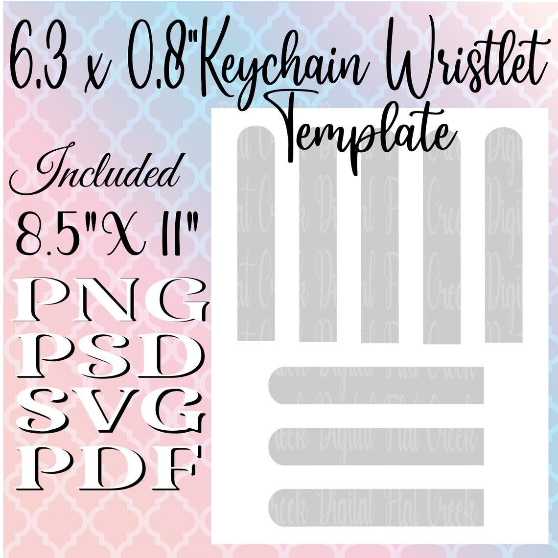 6.3x0.8inch Keychain Wristlet Template Neoprene Keychain Etsy