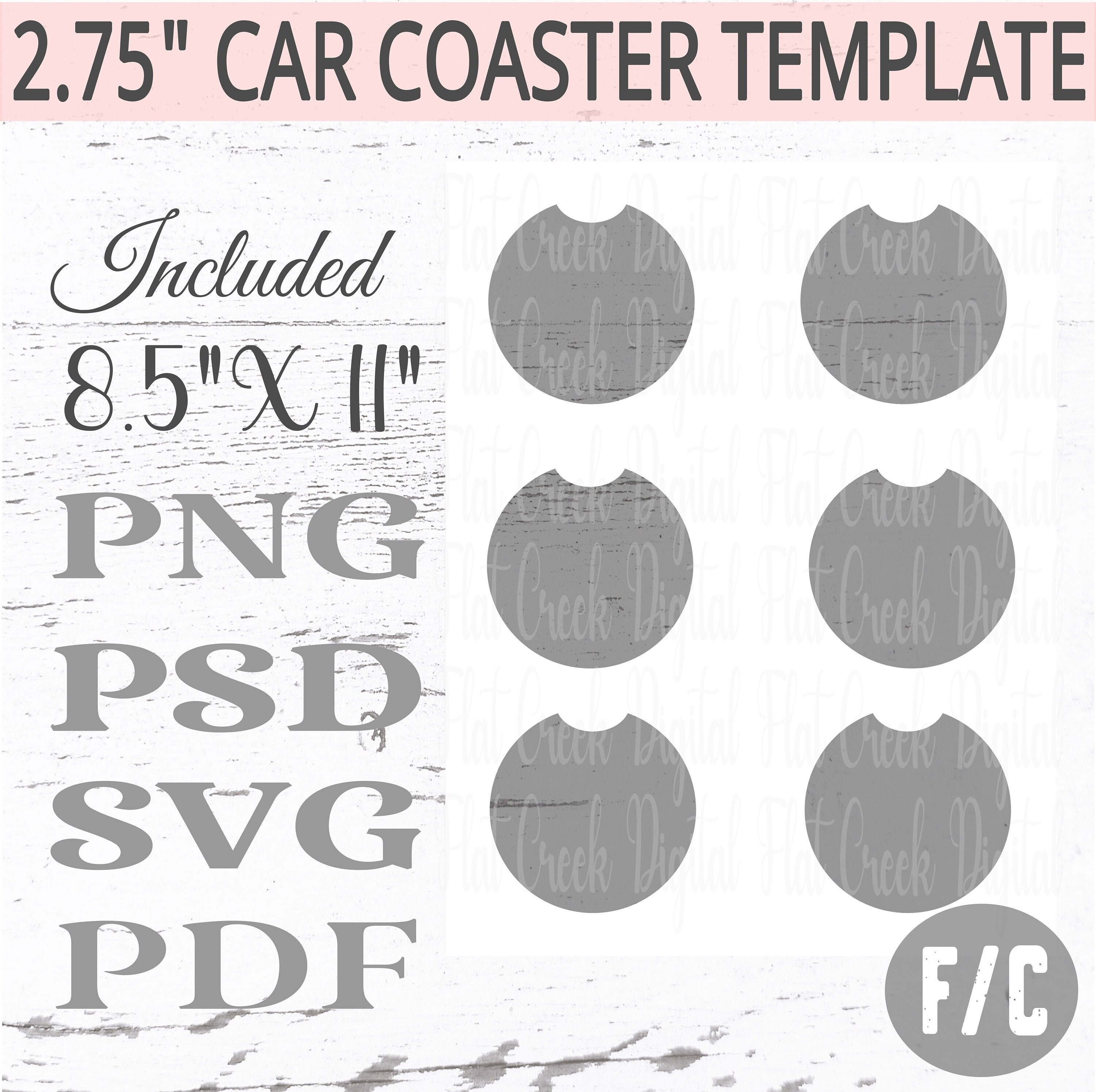 50 Car Coaster Sublimation Template Bundle, (292618)