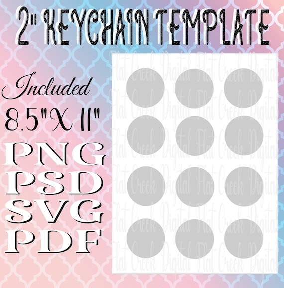 2inch Circle Keychain Template Sublimation Template PNG PDF Etsy