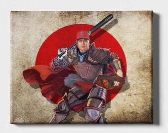 Shohei Ohtani Samurai Japan WBC Baseball Artwork Canvas Los Angeles Angels MLB