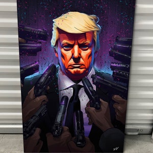 Donald Trump John Wick Maga 45th President USA Canvas Art Wall Decor