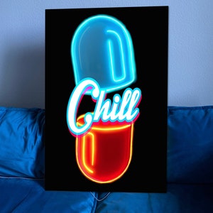 Chill Pill Wall Art Stretched Canvas Wall Decor Cool Art