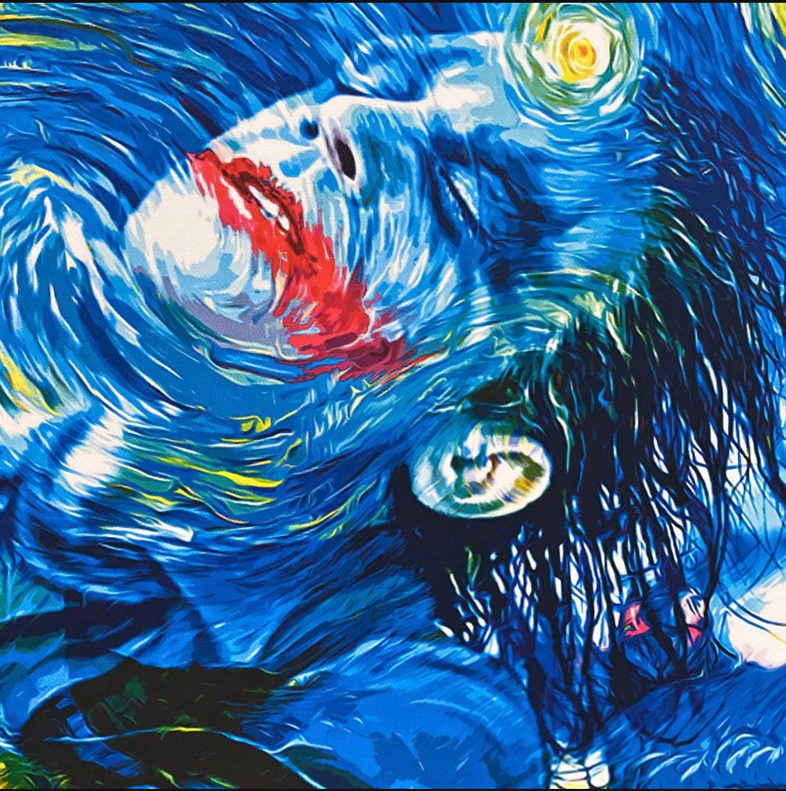 Joker Starry Night Canvas Print Custom Wall Decor Heath Ledger Etsy