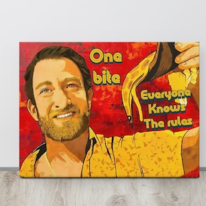 Dave Portnoy Pizza Review &quot;One bite everyone knows the rules.&quot; canvas wall art