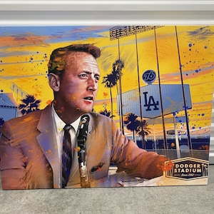 Vin Scully Dodgers Icon legend announce custom canvas art print wall decoration
