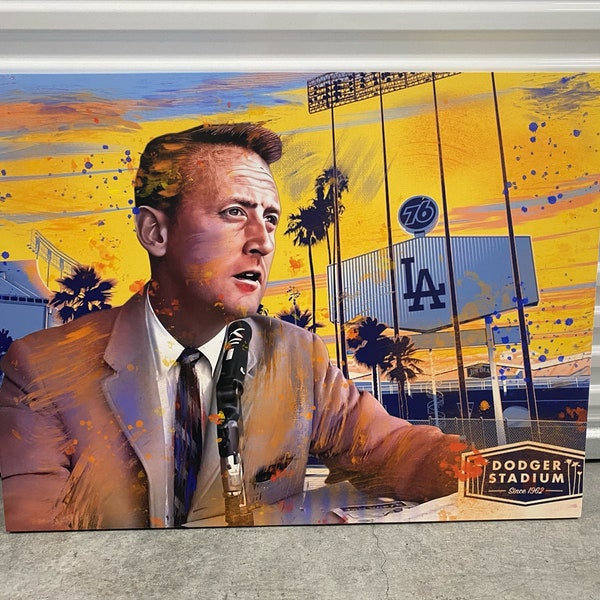 Vin Scully Dodgers Icon legend announce custom canvas art print wall decoration