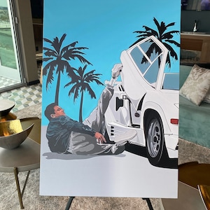 Wolf of Wall Street White Lambo Canvas Print