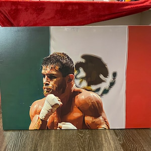 Canelo Álvarez Boxing Mexican flag mexican boxer custom canvas print