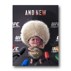 Hasbulla Mini Khabib Hasbullah Magomedov UFC champ canvas print wall decor