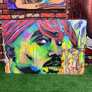 Tupac Shakur graffiti custom art canvas print