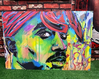 Tupac Shakur graffiti custom art canvas print