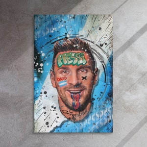 Lionel Messi Fifa Argentina Legend Graffiti Canvas Print