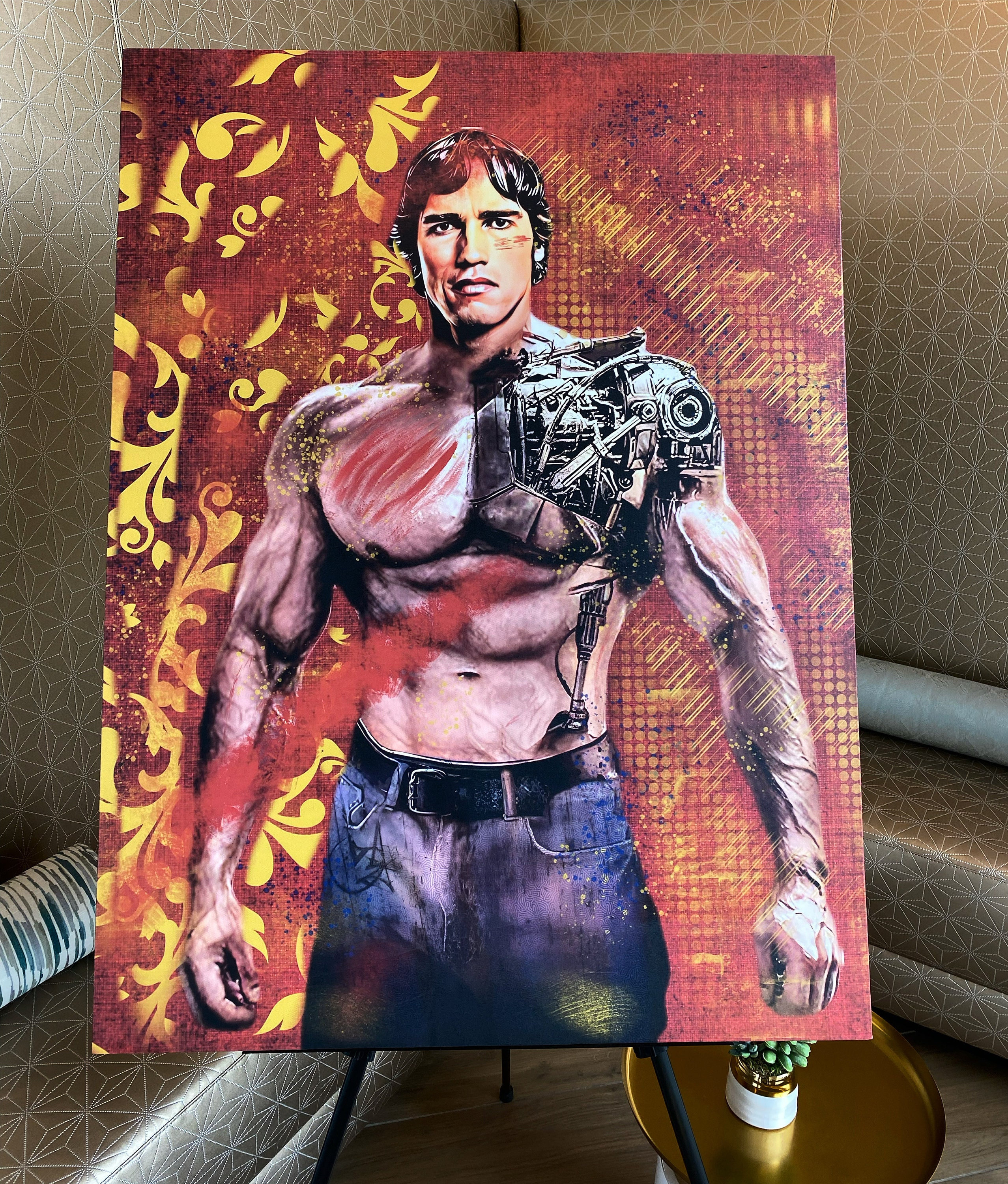 Arnold Schwarzenegger Terminator Mr. Olympia Custom Art Canvas