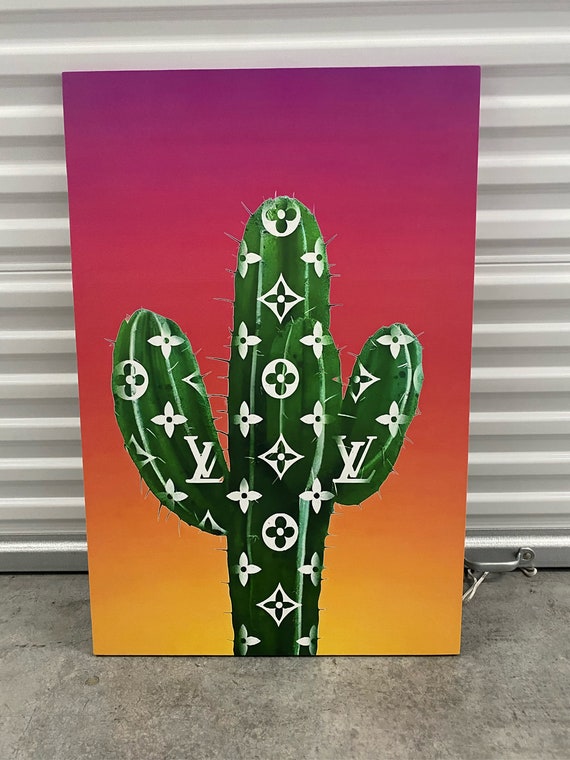 Louie Vuitton Cactus Sunset Luxury Custom Canvas Art Print 