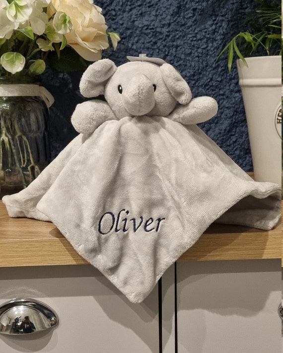 Personalised Baby Comforter:Elephant, Teddy, Puppy, Embroidered Super Soft Newborn Gift
