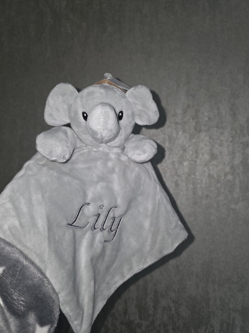 Personalised Baby Comforter:Elephant, Teddy, Puppy, Embroidered Super Soft Newborn Gift image 16