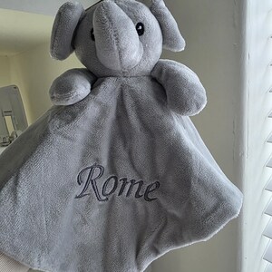 Personalised Baby Comforter:Elephant, Teddy, Puppy, Embroidered Super Soft Newborn Gift image 18