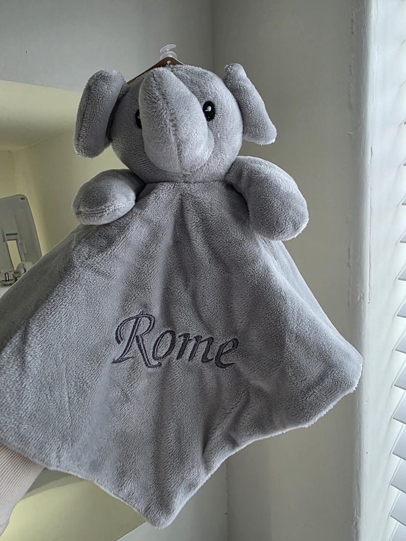 Personalised Baby Comforter:Elephant, Teddy, Puppy, Embroidered Super Soft Newborn Gift image 18
