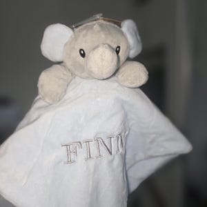 Personalised Baby Comforter:Elephant, Teddy, Puppy, Embroidered Super Soft Newborn Gift image 19